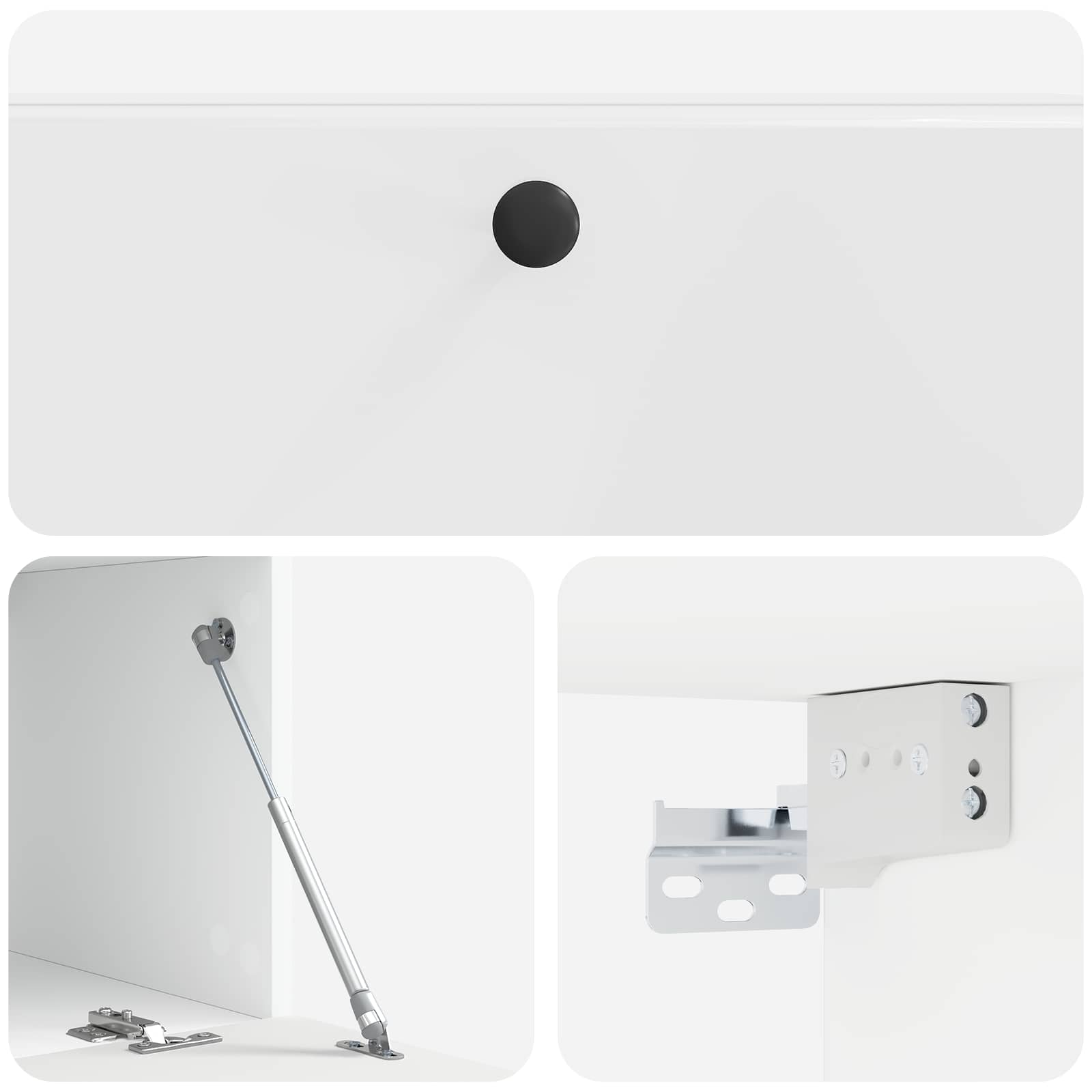 Sieninė TV spintelė Itin blizgi balta 98 x 41 x 30 cm