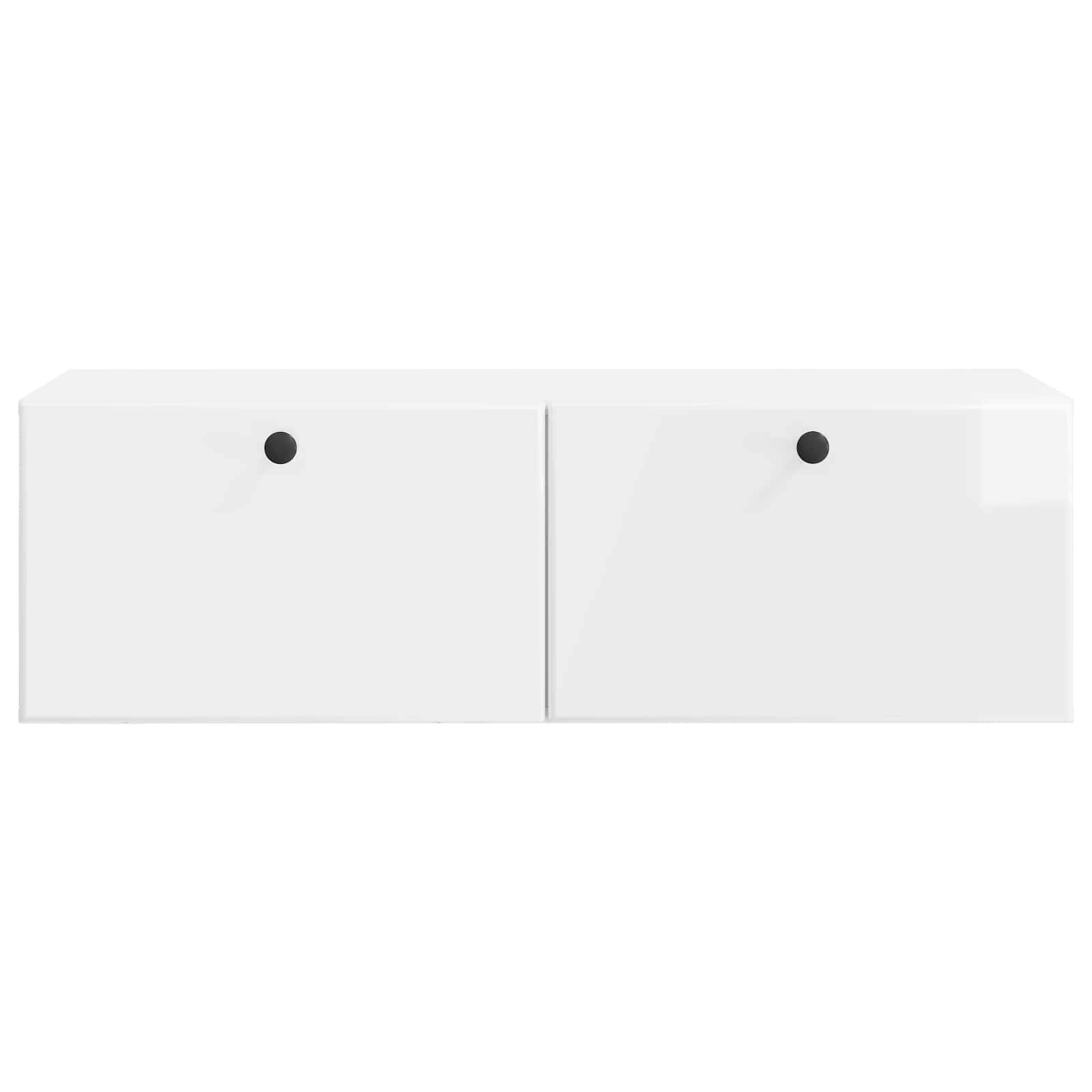 Sieninė TV spintelė Itin blizgi balta 98 x 41 x 30 cm