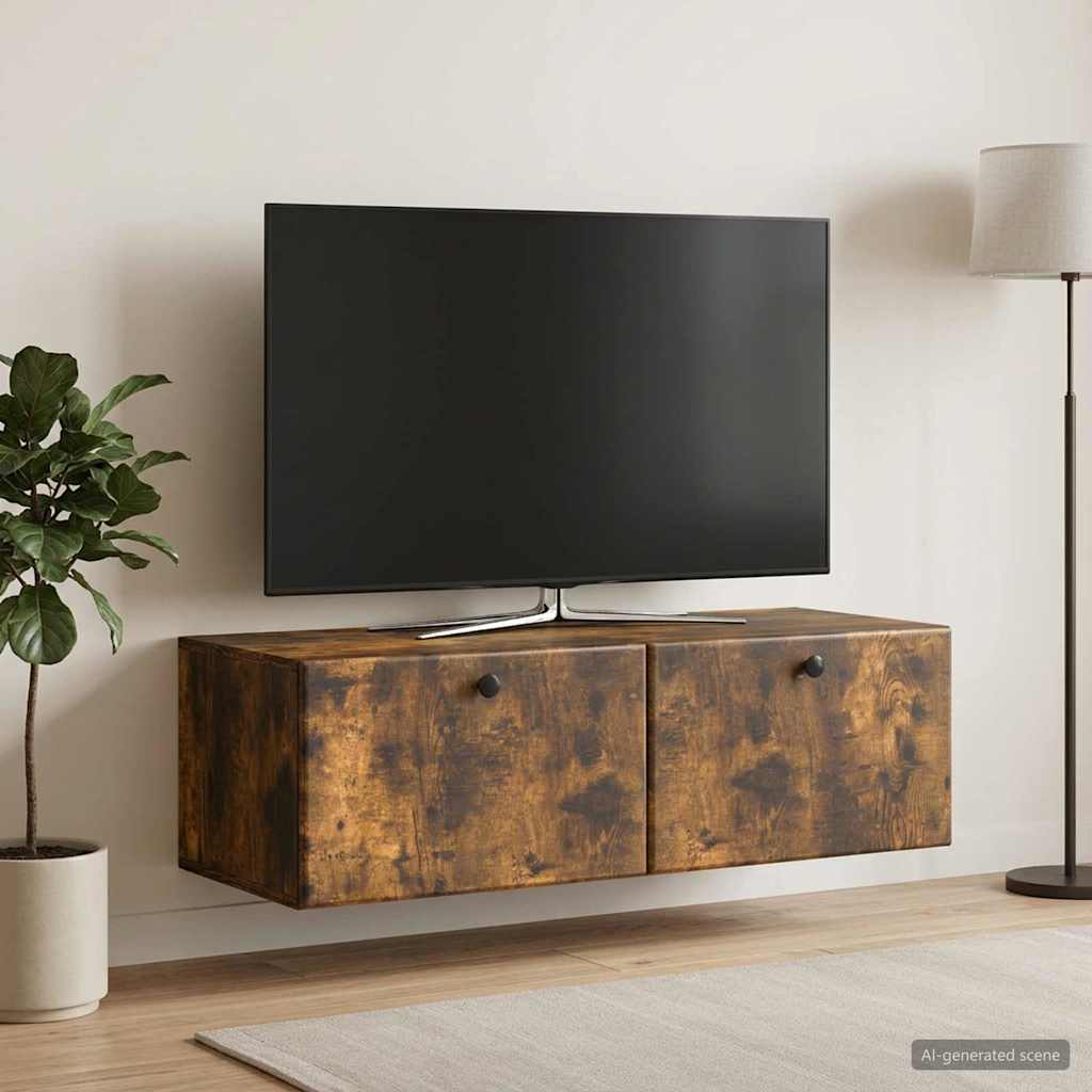 Sieninė TV spintelė Dūminio ąžuolo 98 x 41 x 30 cm