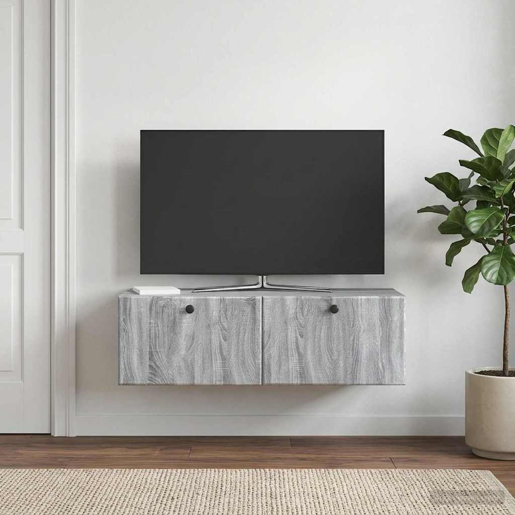 Sieninė TV spintelė Pilka sonoma ąžuolo 98 x 41 x 30 cm