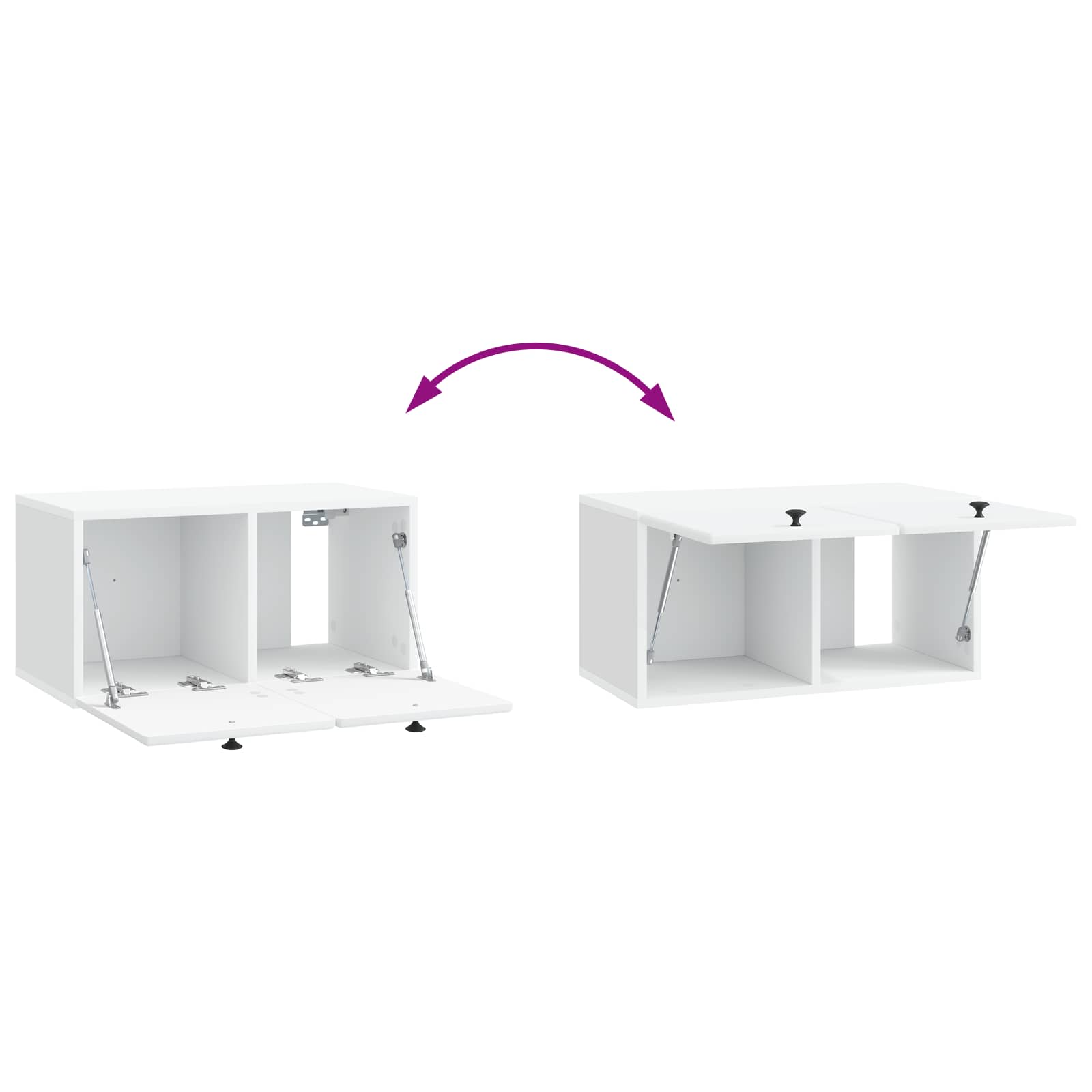 Sieninė TV spintelė 59,5 x 31 x 30 cm Balta Apdirbta mediena
