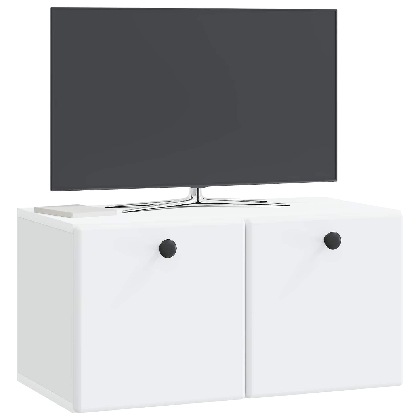 Sieninė TV spintelė 59,5 x 31 x 30 cm Balta Apdirbta mediena