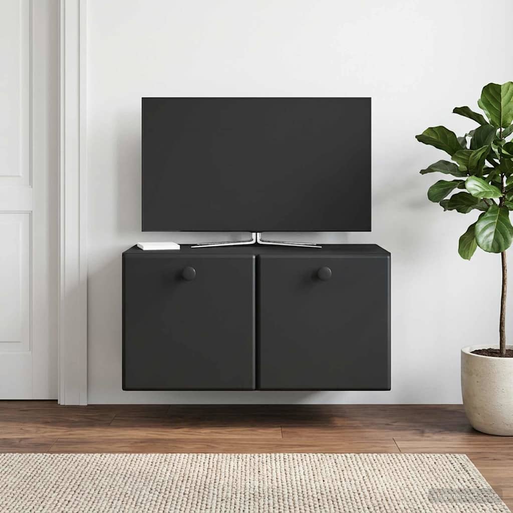 Sieninė TV spintelė Juoda 59,5 x 31 x 30 cm Apdirbta mediena