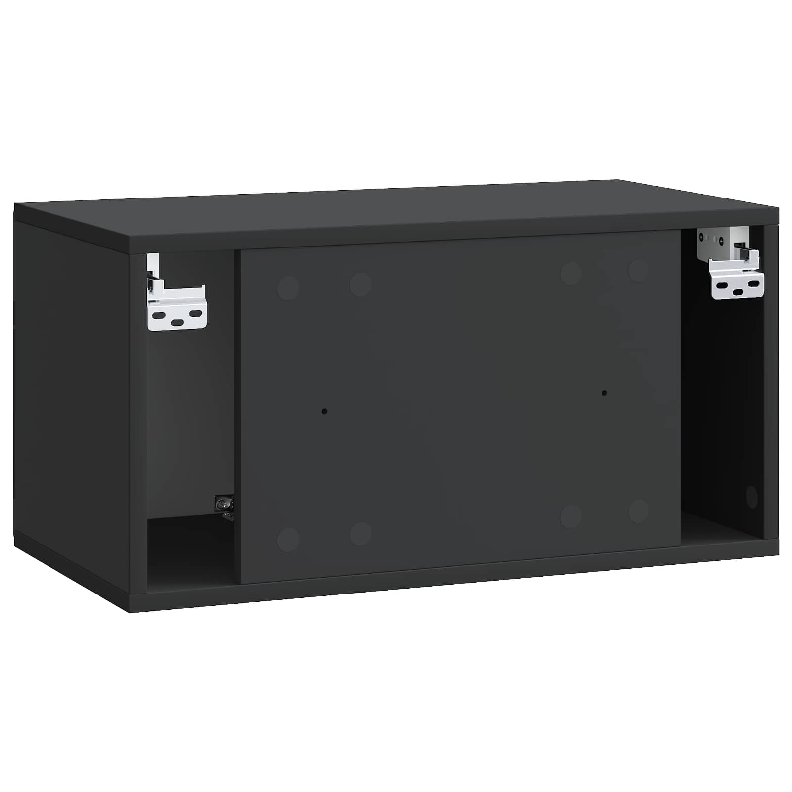 Sieninė TV spintelė Juoda 59,5 x 31 x 30 cm Apdirbta mediena