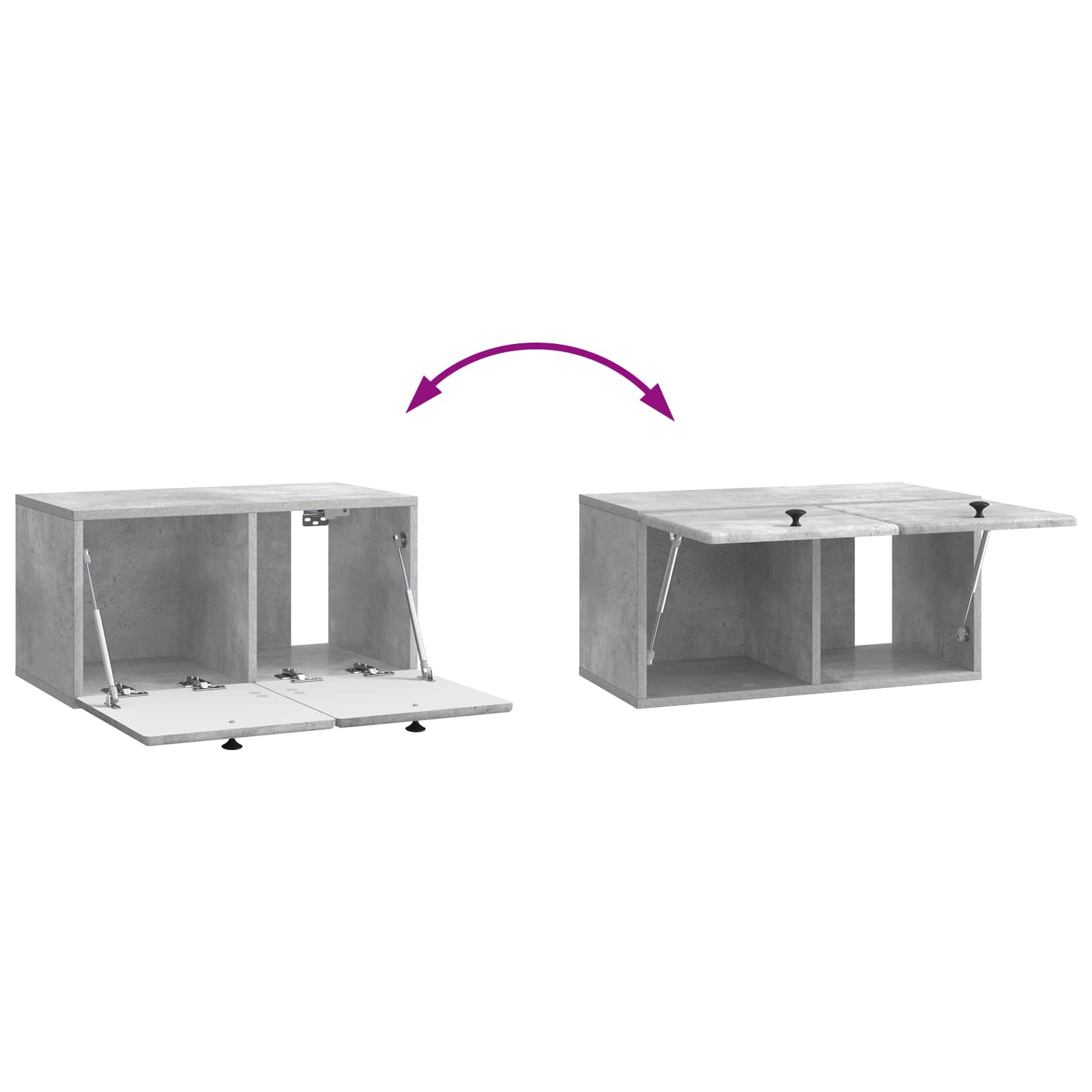 Sieninė TV spintelė Betono pilka 59,5 x 31 x 30 cm