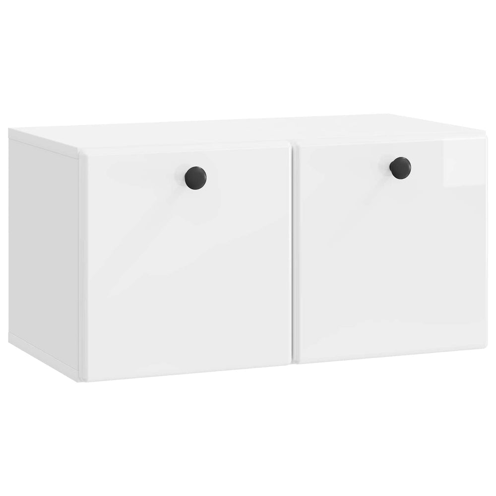 Sieninė TV spintelė Itin blizgi balta 59,5 x 31 x 30 cm