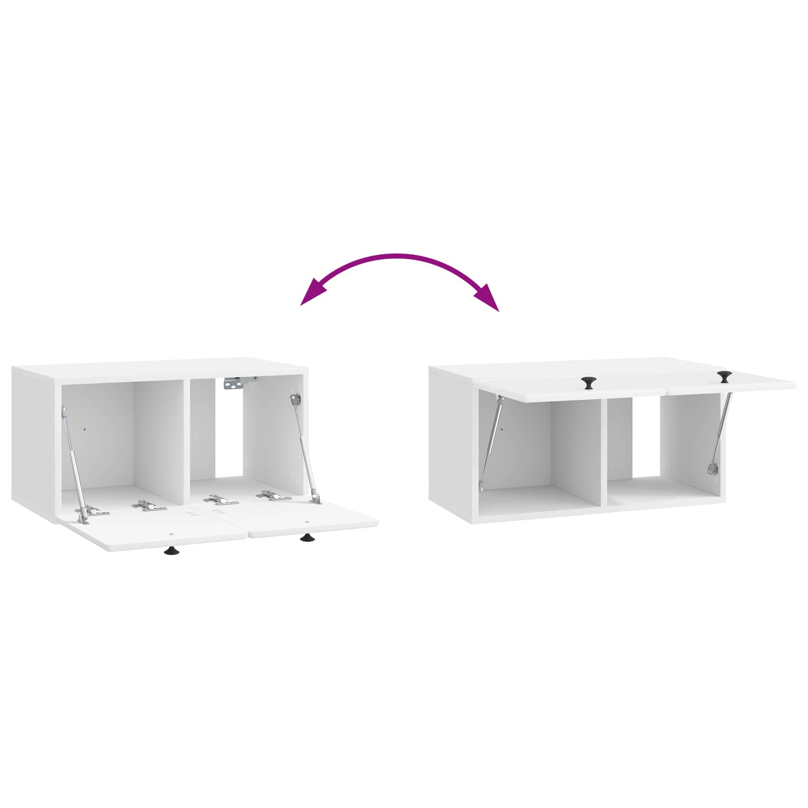 Sieninė TV spintelė Itin blizgi balta 59,5 x 31 x 30 cm