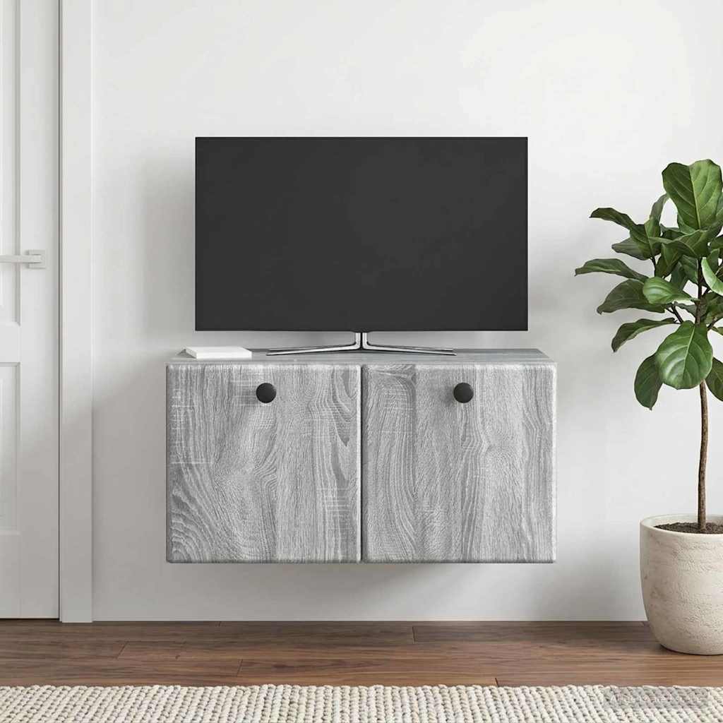 Sieninė TV spintelė Pilka sonoma ąžuolo 59,5 x 31 x 30 cm