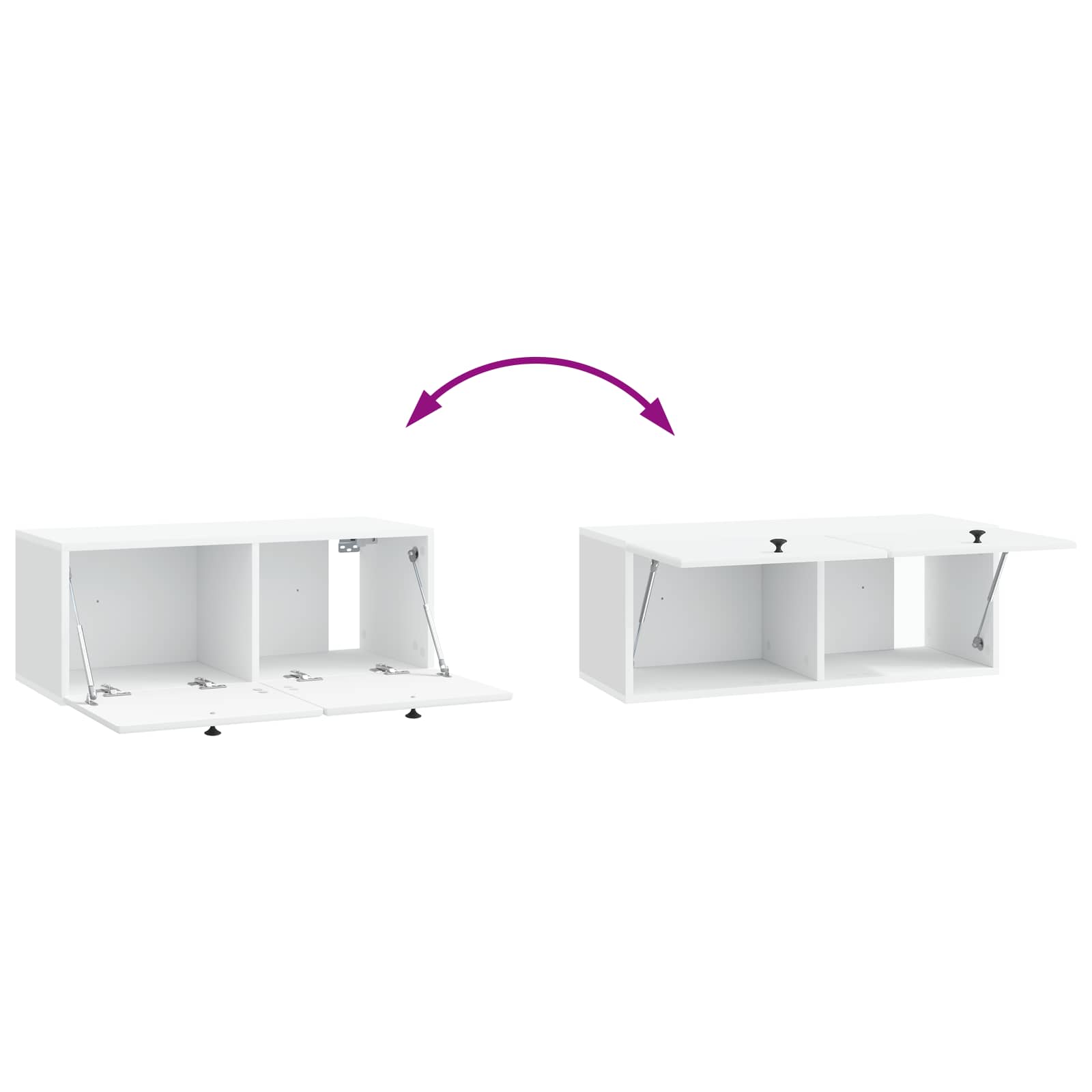 Sieninė TV spintelė 78,5 x 31 x 30 cm Balta Apdirbta mediena