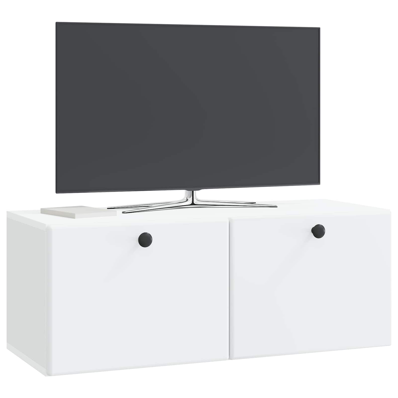 Sieninė TV spintelė 78,5 x 31 x 30 cm Balta Apdirbta mediena