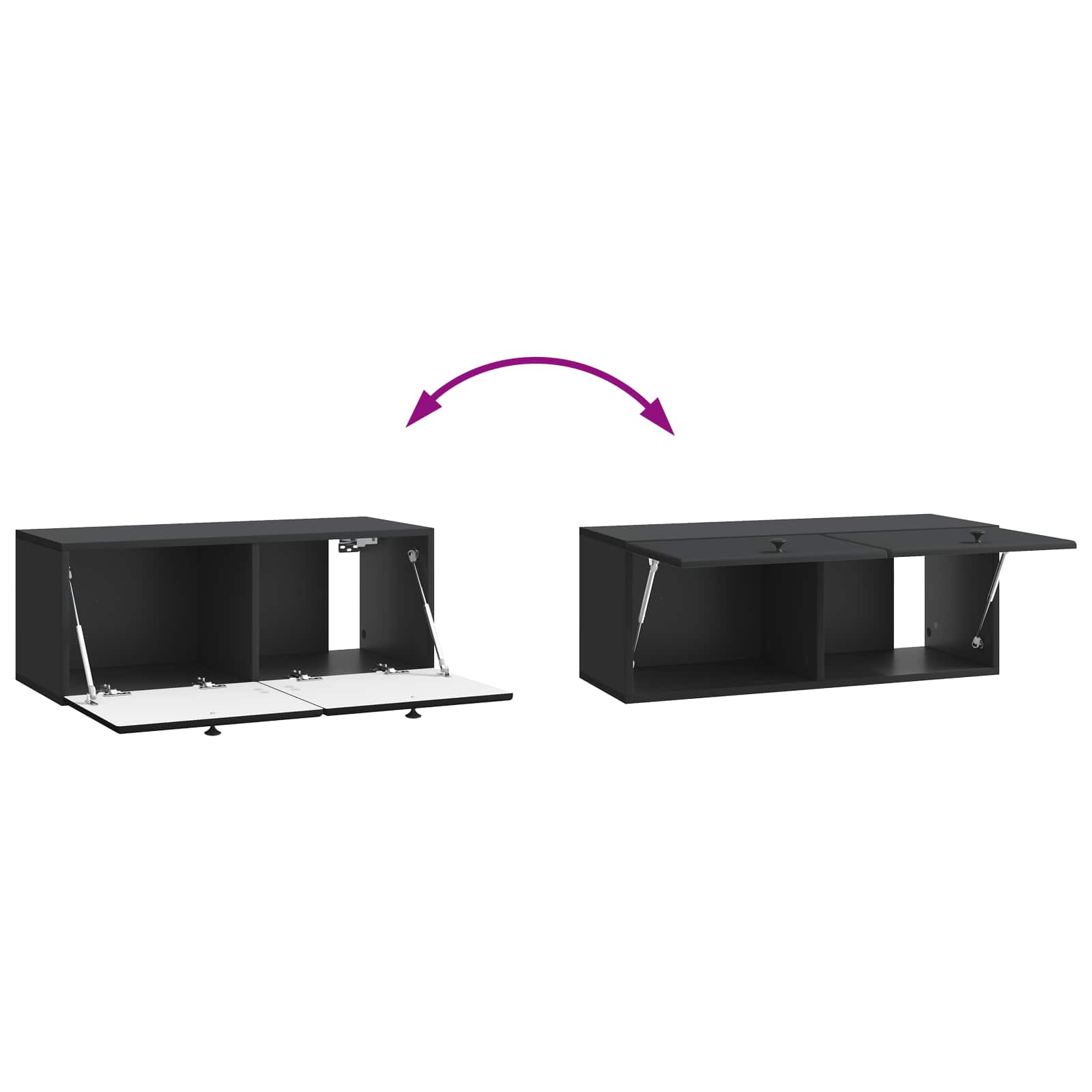 Sieninė TV spintelė Juoda 78,5 x 31 x 30 cm Apdirbta mediena