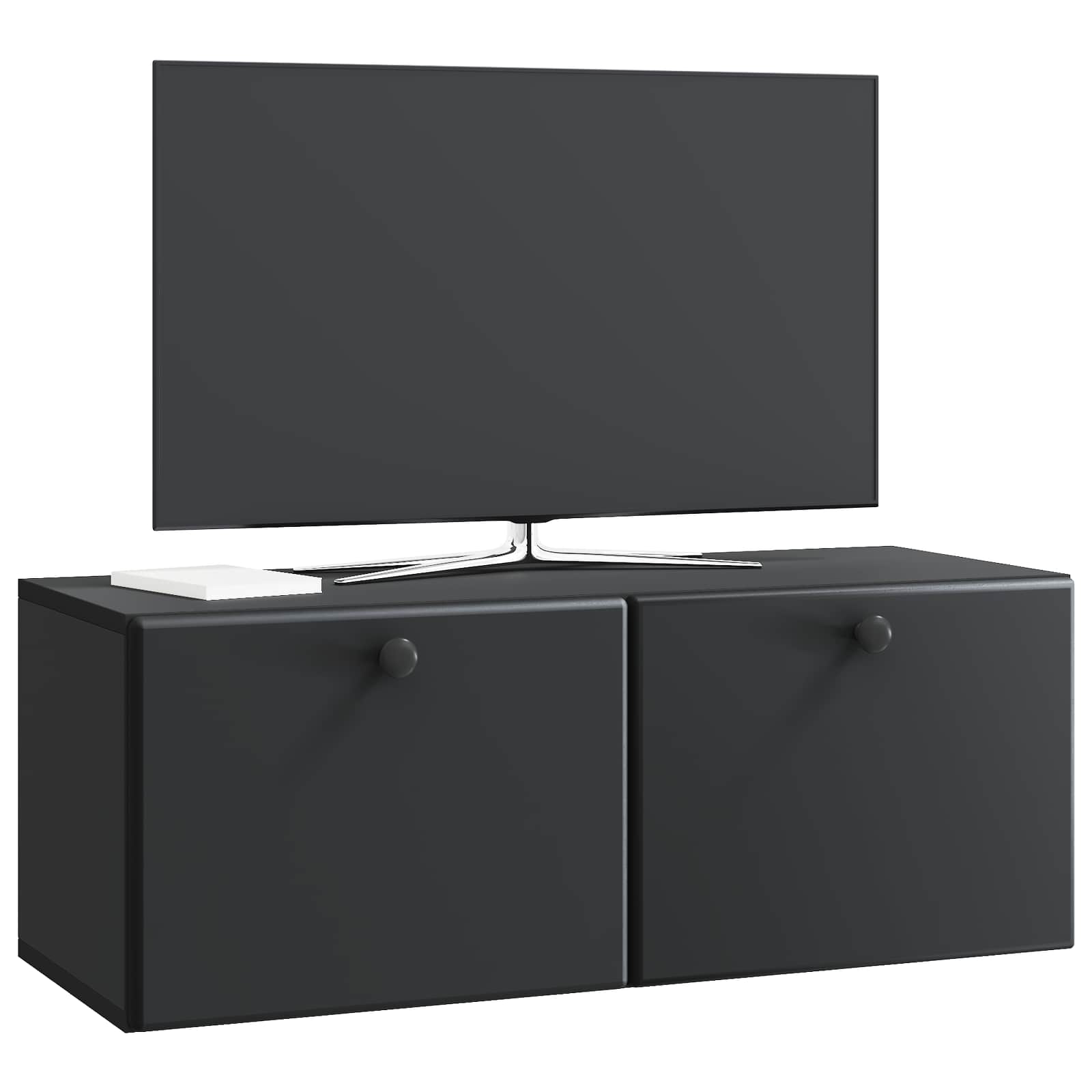 Sieninė TV spintelė Juoda 78,5 x 31 x 30 cm Apdirbta mediena
