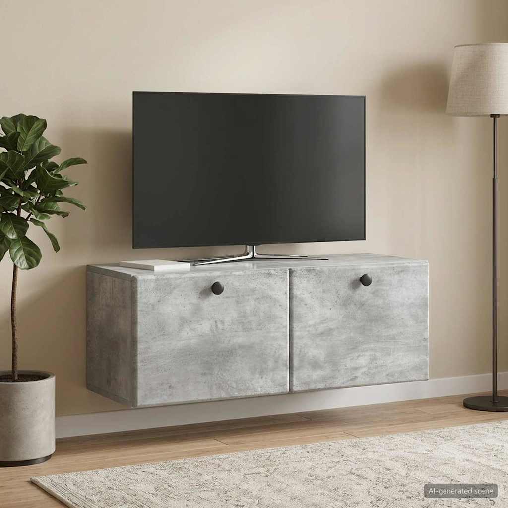 Sieninė TV spintelė Betono pilka 78,5 x 31 x 30 cm