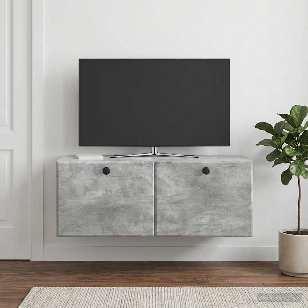 Sieninė TV spintelė Betono pilka 78,5 x 31 x 30 cm