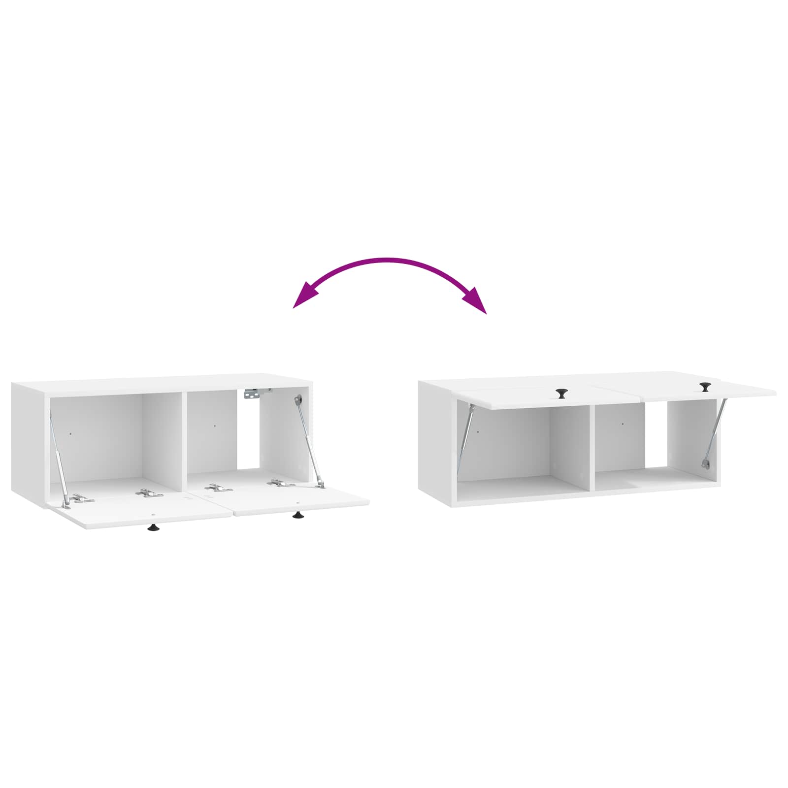 Sieninė TV spintelė Itin blizgi balta 78,5 x 31 x 30 cm
