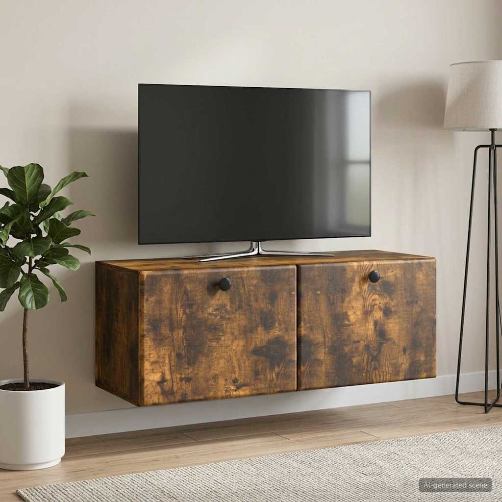 Sieninė TV spintelė Dūminio ąžuolo 78,5 x 31 x 30 cm