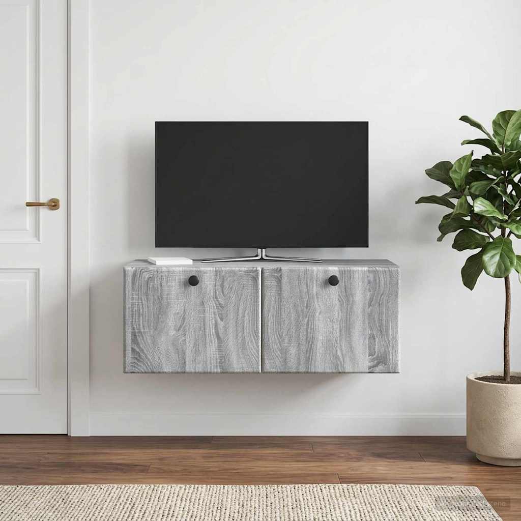 Sieninė TV spintelė Pilka sonoma ąžuolo 78,5 x 31 x 30 cm