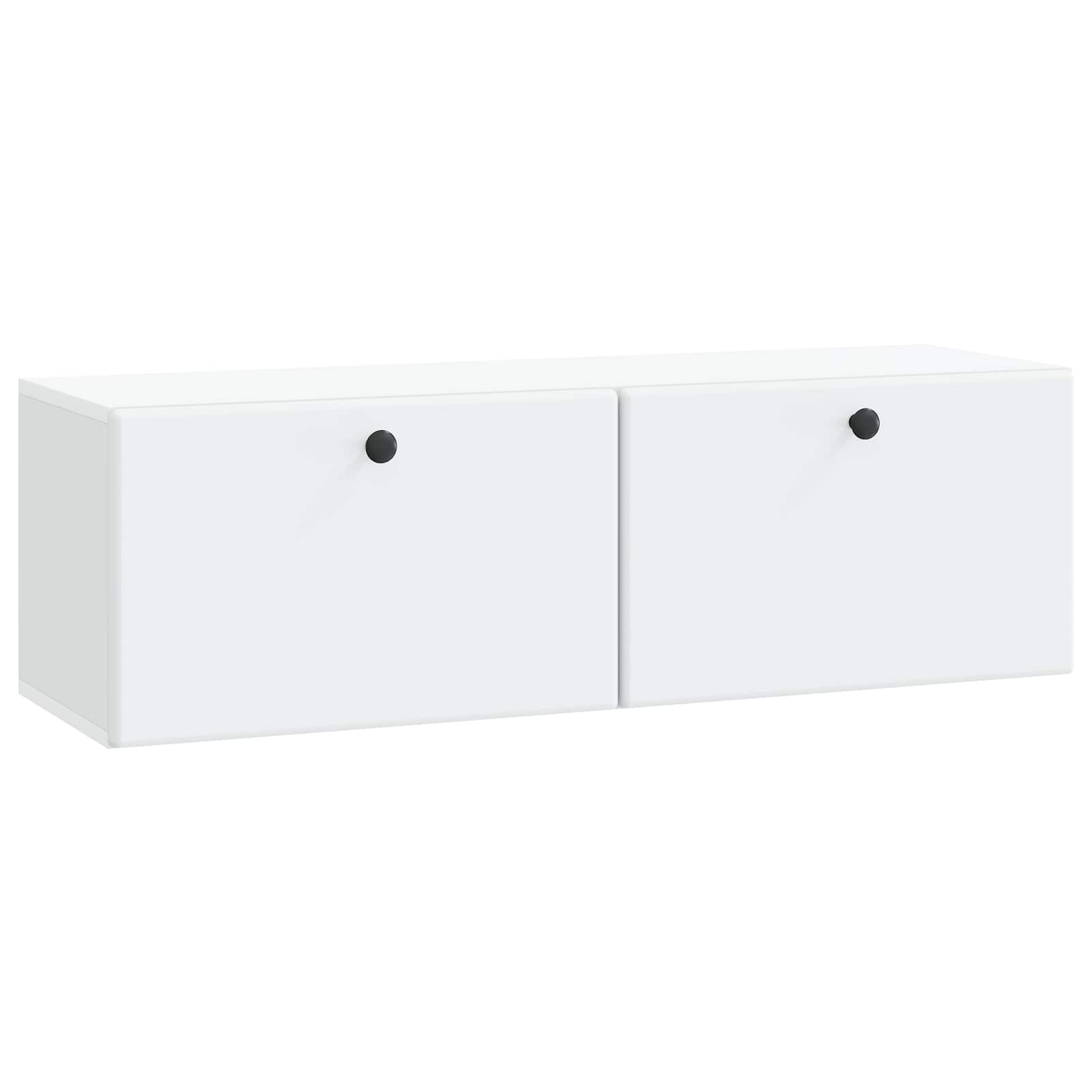 Sieninė TV spintelė 98 x 31 x 30 cm Balta Apdirbta mediena