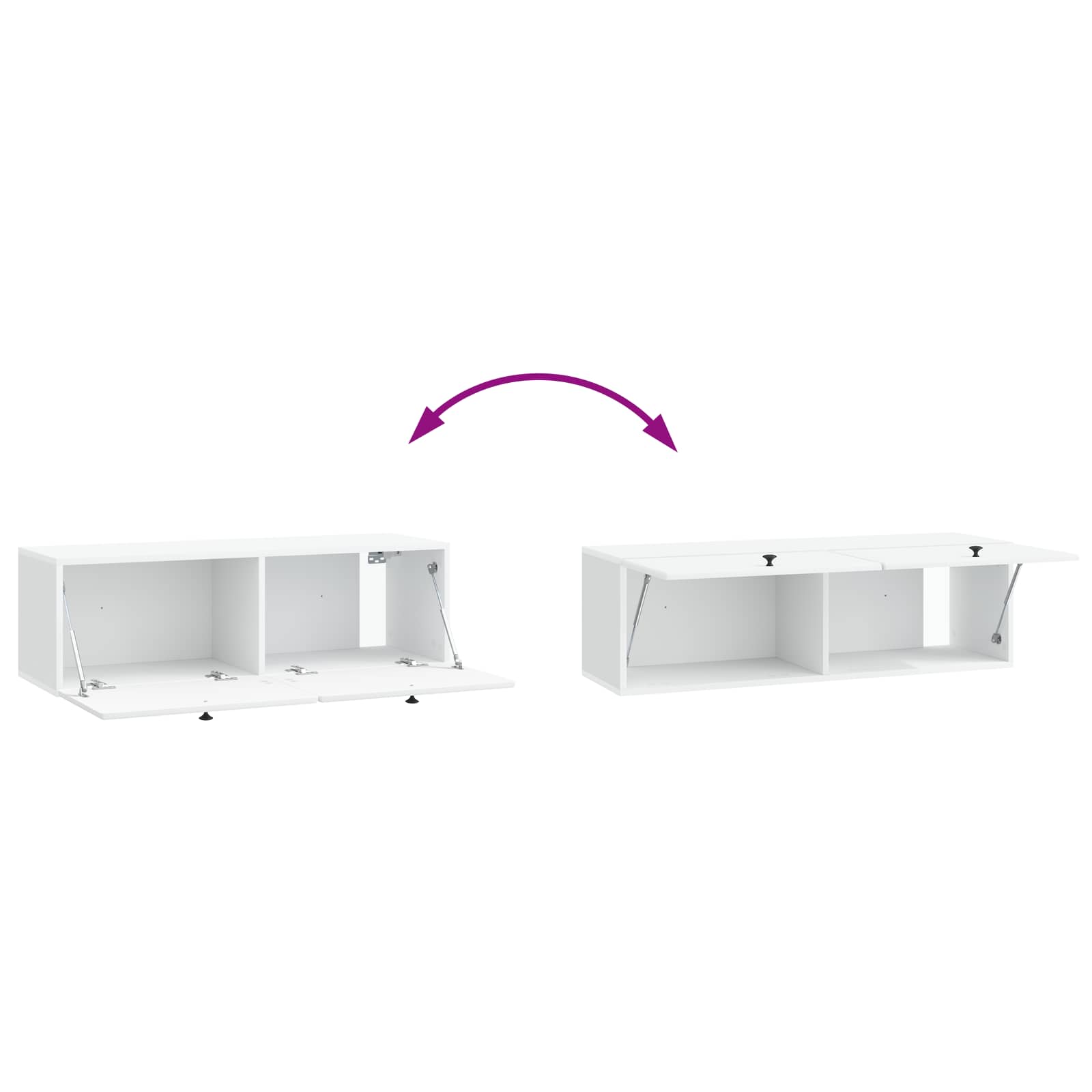 Sieninė TV spintelė 98 x 31 x 30 cm Balta Apdirbta mediena