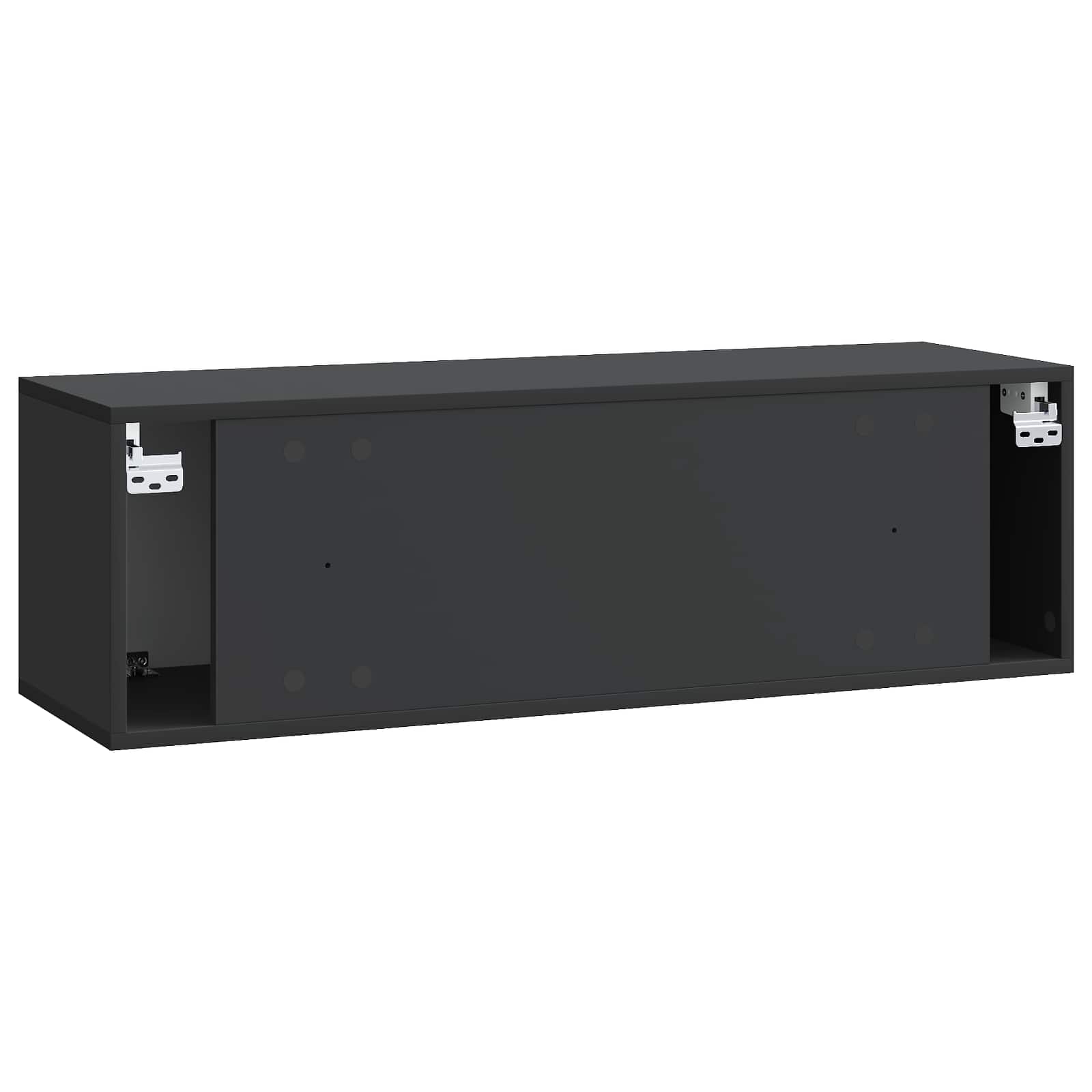 Sieninė TV spintelė Juoda 98 x 31 x 30 cm Apdirbta mediena