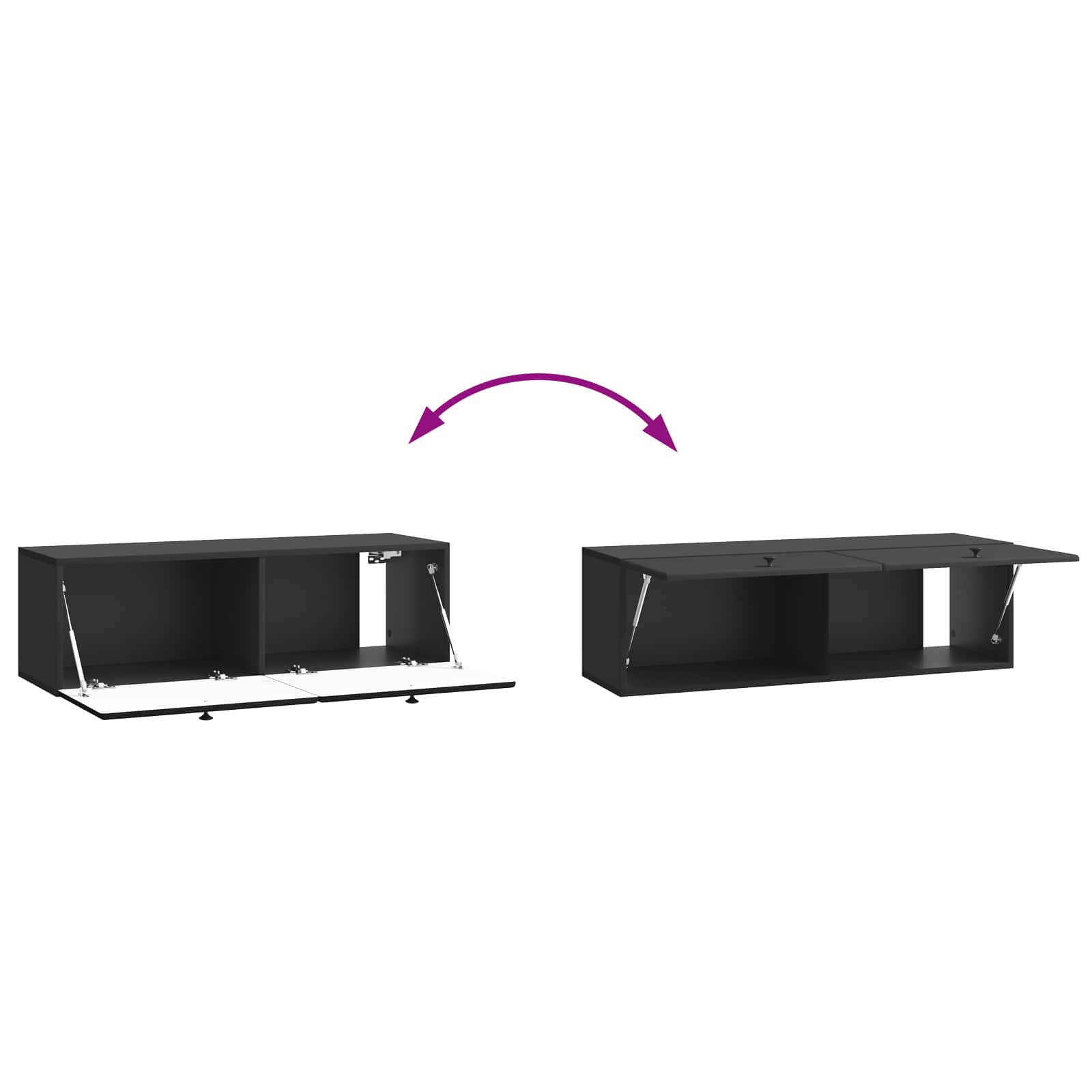 Sieninė TV spintelė Juoda 98 x 31 x 30 cm Apdirbta mediena