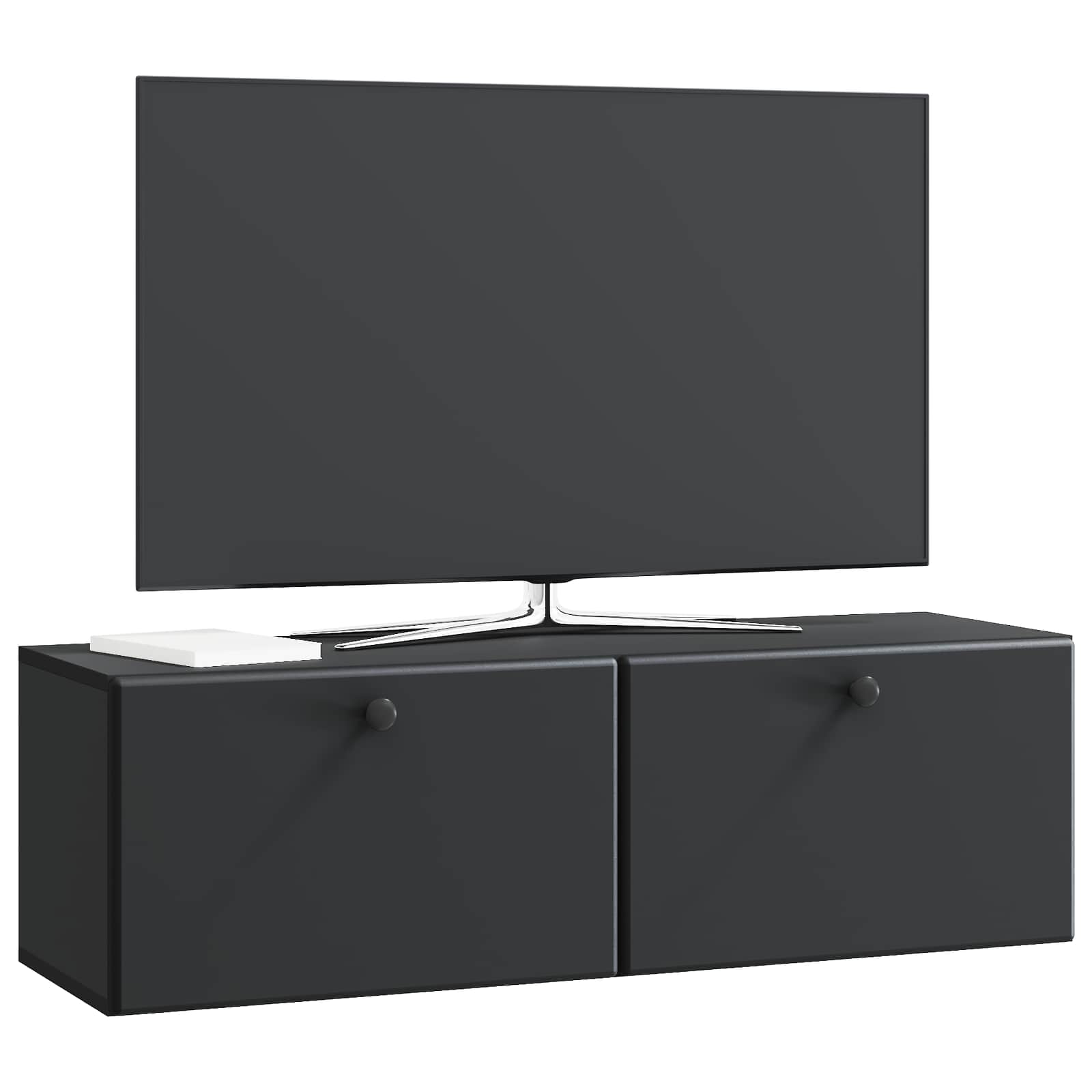 Sieninė TV spintelė Juoda 98 x 31 x 30 cm Apdirbta mediena