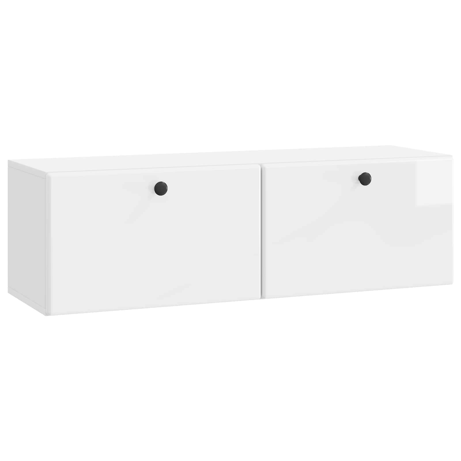 Sieninė TV spintelė Itin blizgi balta 98 x 31 x 30 cm