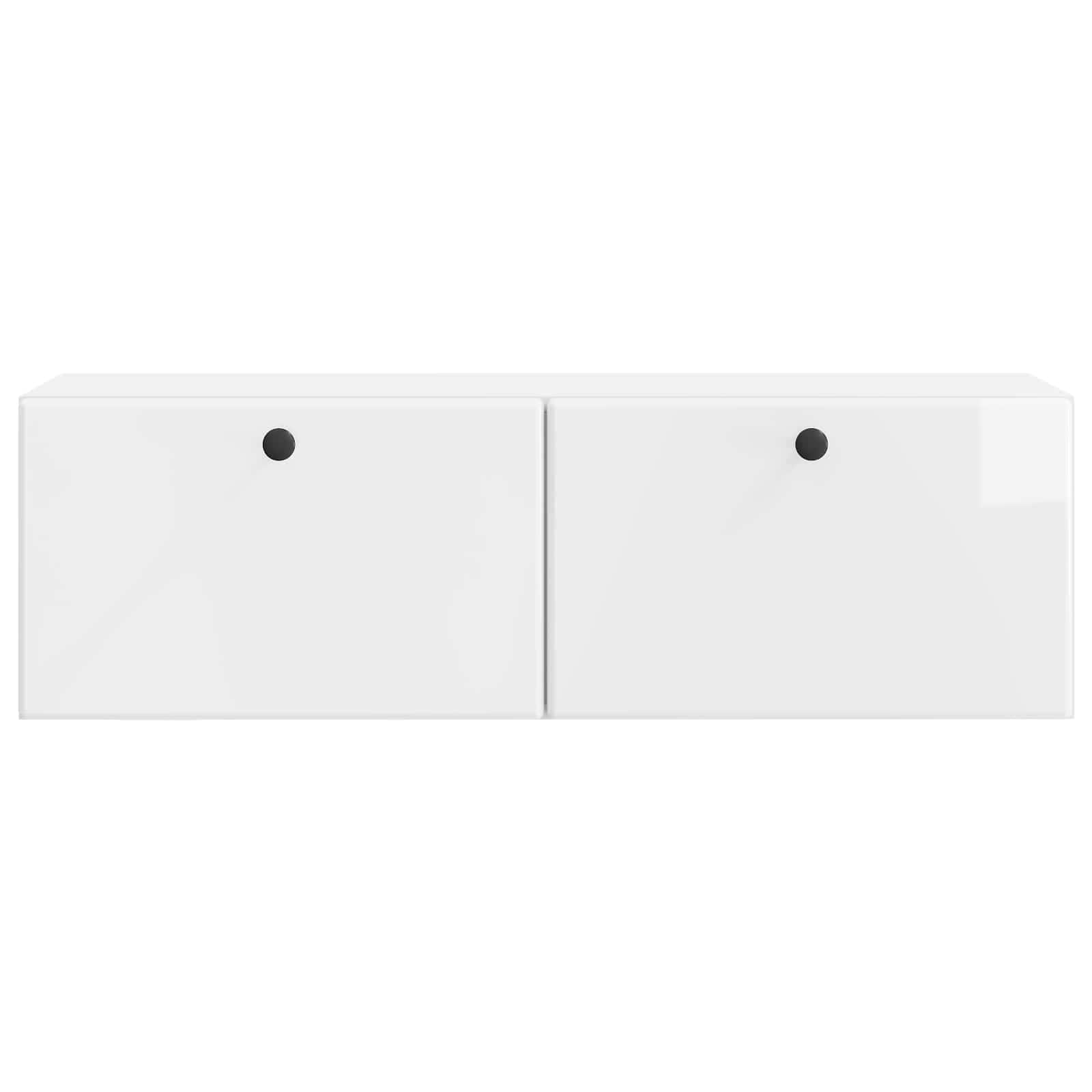 Sieninė TV spintelė Itin blizgi balta 98 x 31 x 30 cm