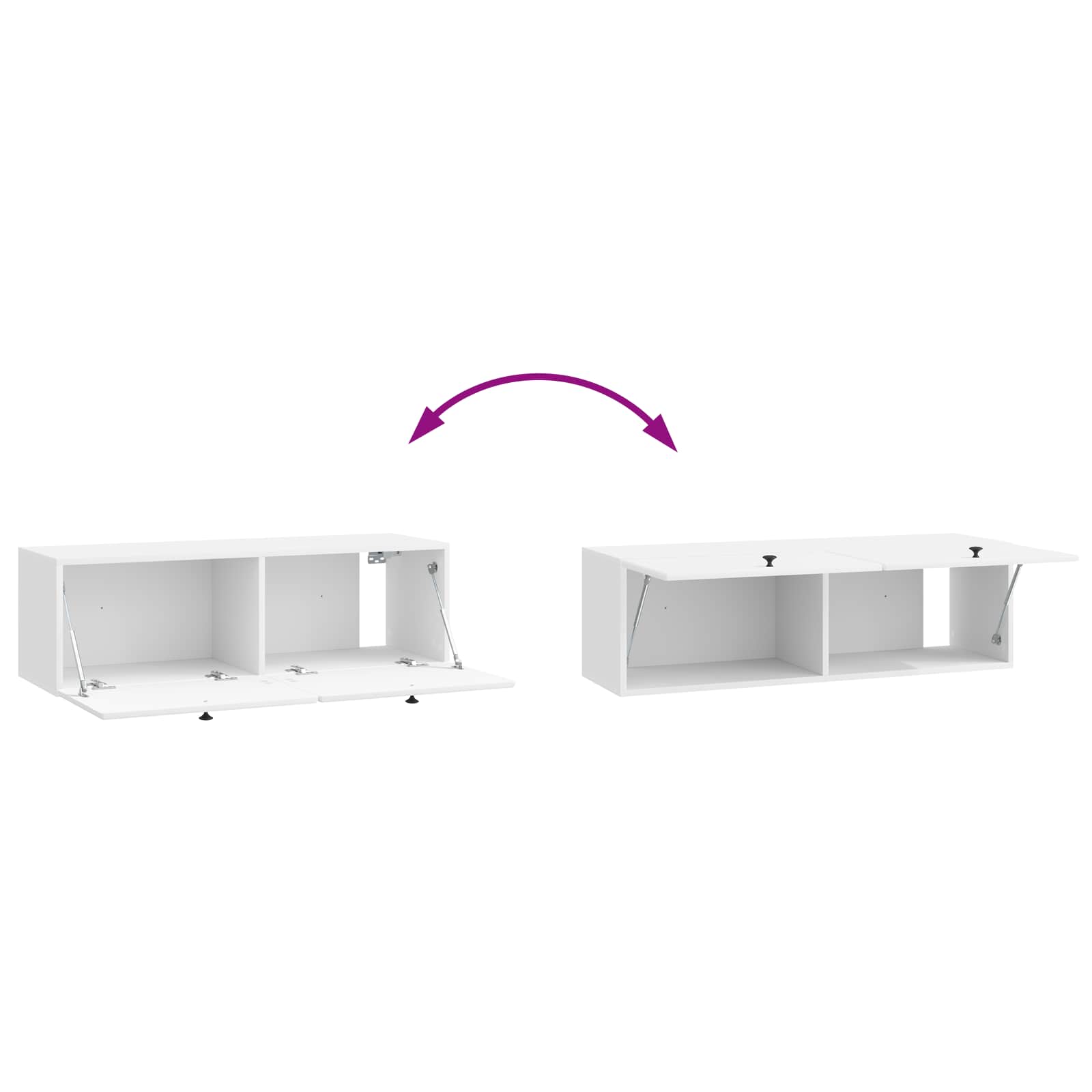 Sieninė TV spintelė Itin blizgi balta 98 x 31 x 30 cm