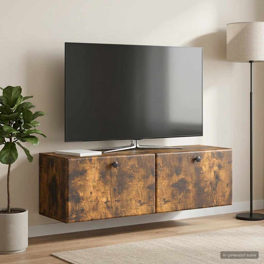 Sieninė TV spintelė Dūminio ąžuolo 98 x 31 x 30 cm