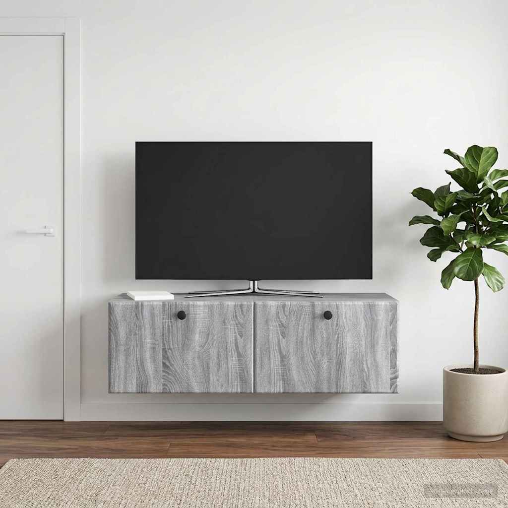 Sieninė TV spintelė Pilka sonoma ąžuolo 98 x 31 x 30 cm