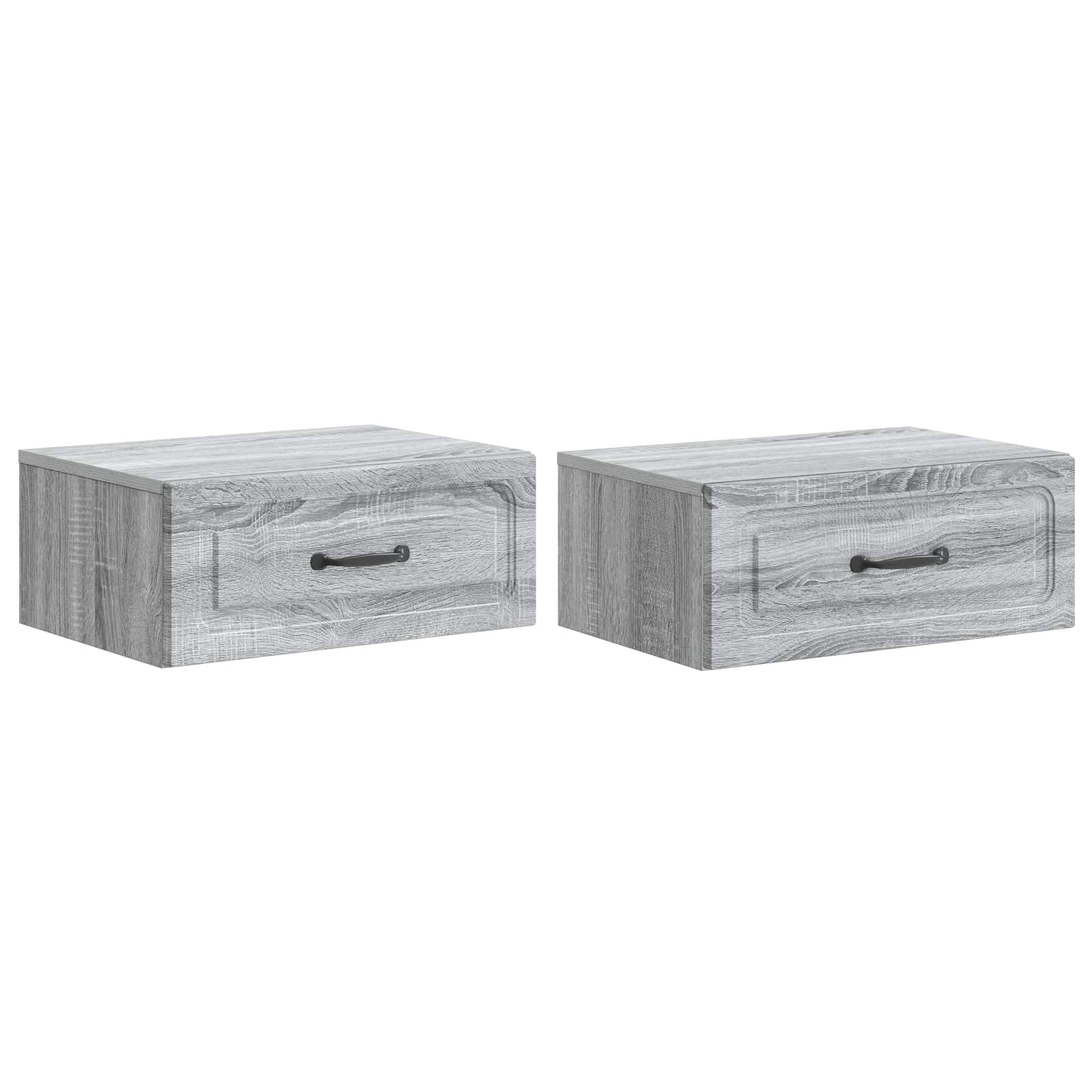 Sieninis naktinis staliukas 2 pcs Pilka sonoma ąžuolo