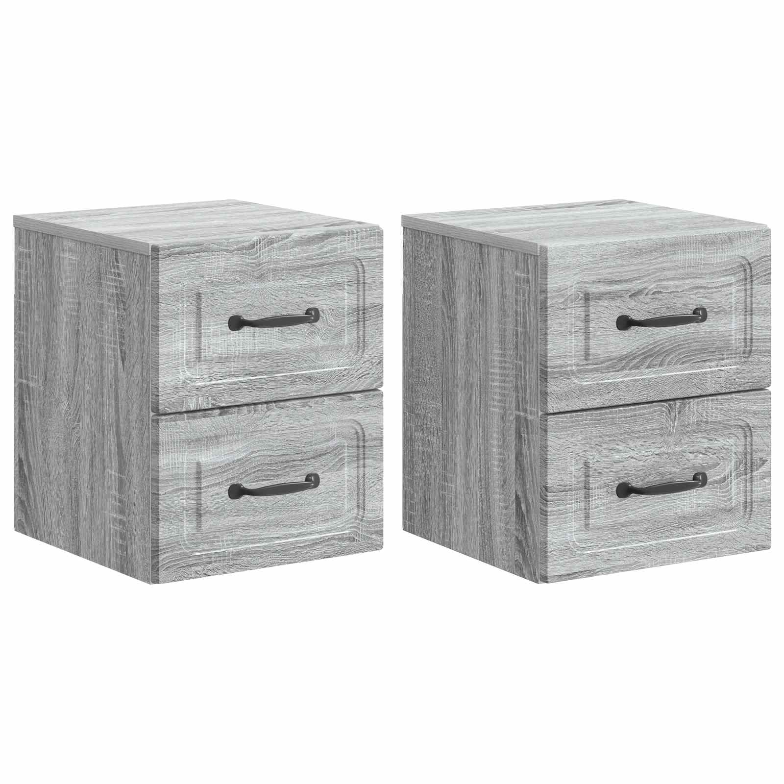 Sieninis naktinis staliukas 2 pcs Pilka sonoma ąžuolo