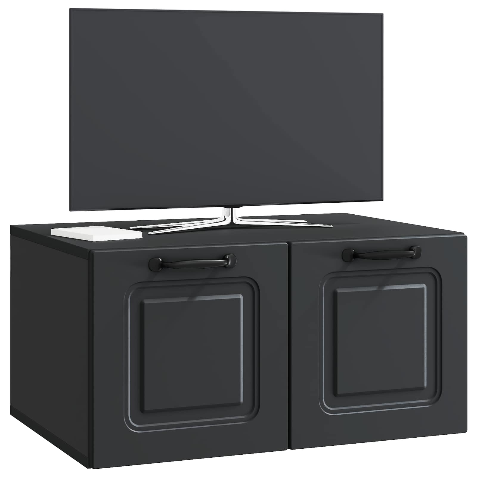 Sieninė TV spintelė Juoda 59,5 x 41 x 30 cm Apdirbta mediena