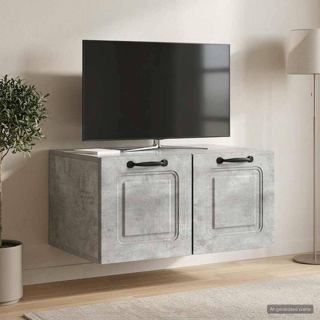 Sieninė TV spintelė Betono pilka 59,5 x 41 x 30 cm