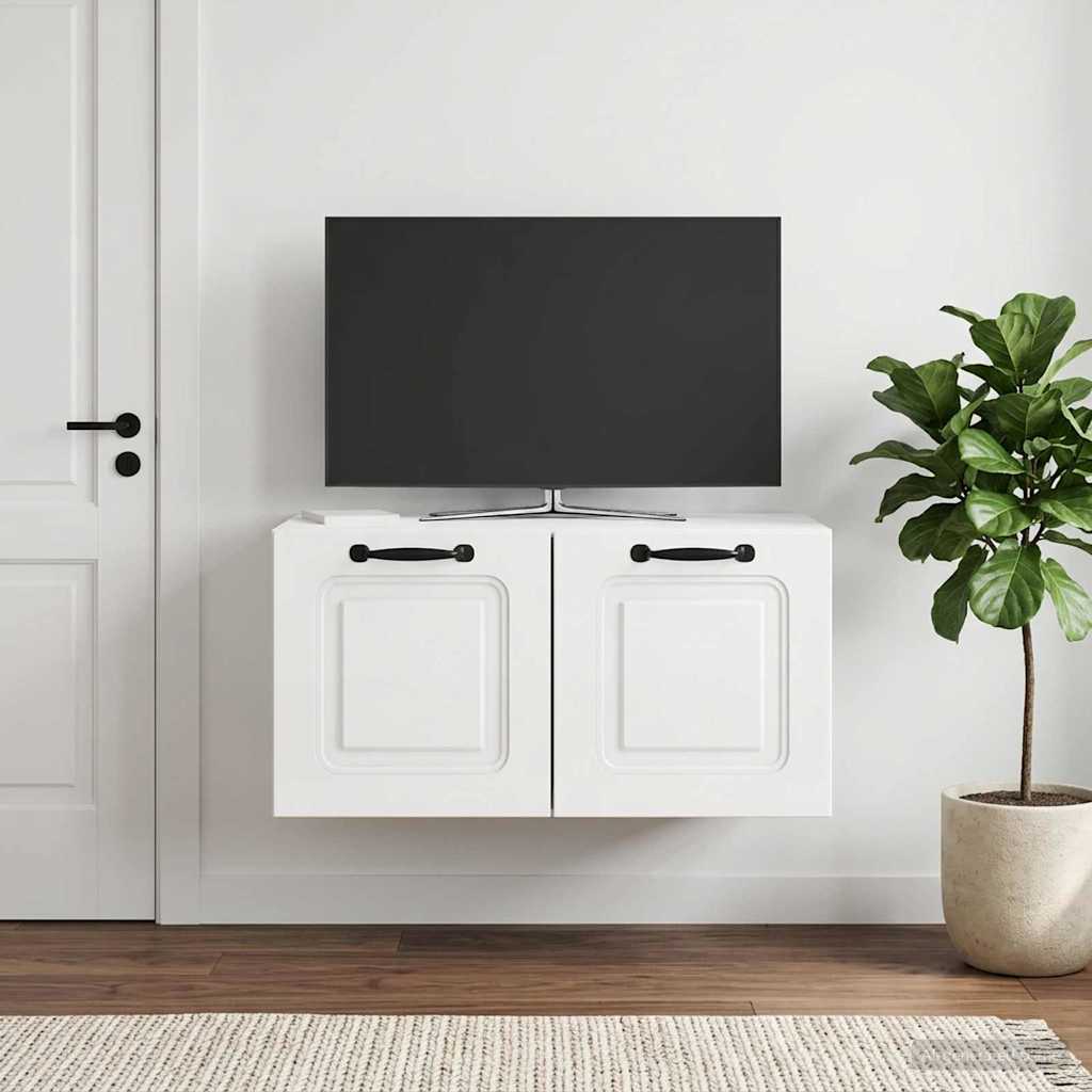 Sieninė TV spintelė Itin blizgi balta 59,5 x 41 x 30 cm