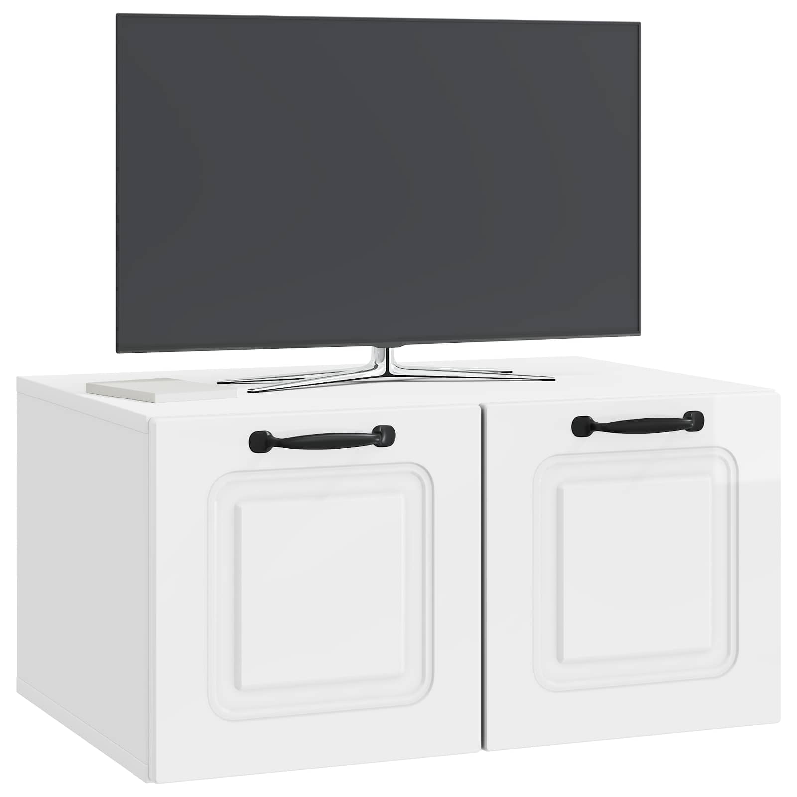 Sieninė TV spintelė Itin blizgi balta 59,5 x 41 x 30 cm