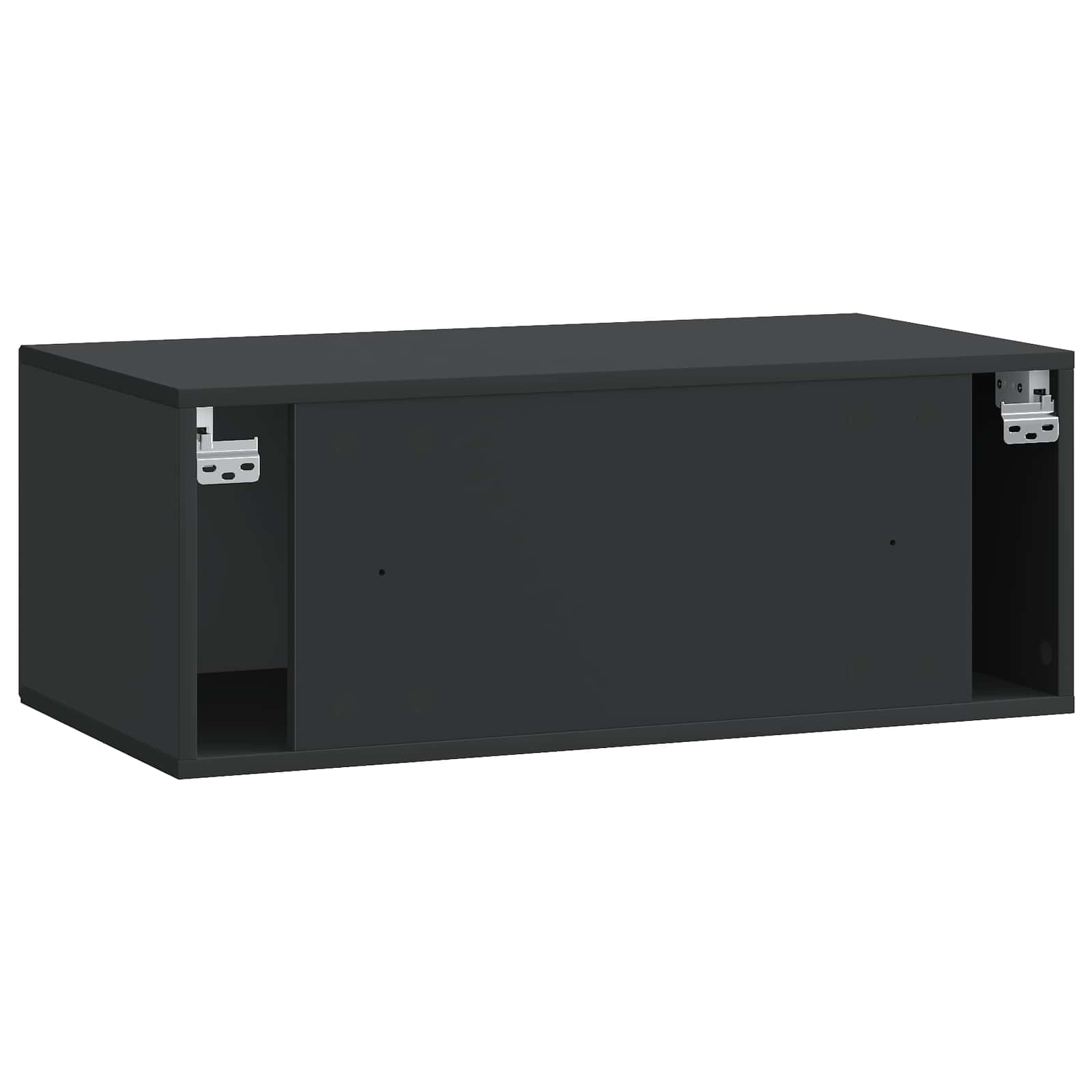 Sieninė TV spintelė Juoda 78,5 x 41 x 30 cm Apdirbta mediena