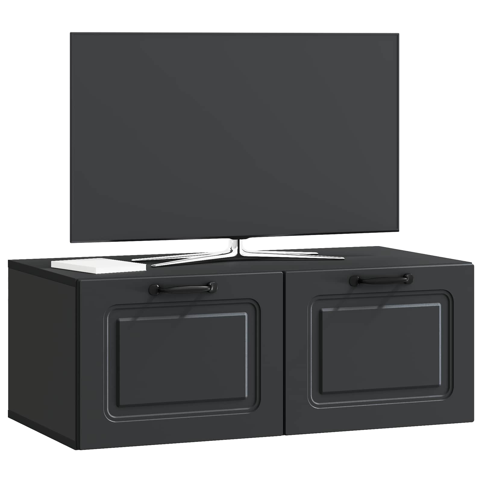 Sieninė TV spintelė Juoda 78,5 x 41 x 30 cm Apdirbta mediena