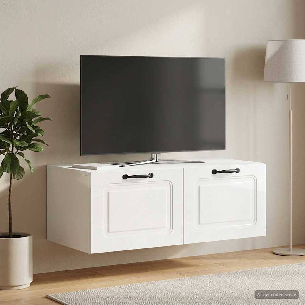 Sienas TV skapis, īpaši spīdīgs, balts 78,5 x 41 x 30 cm