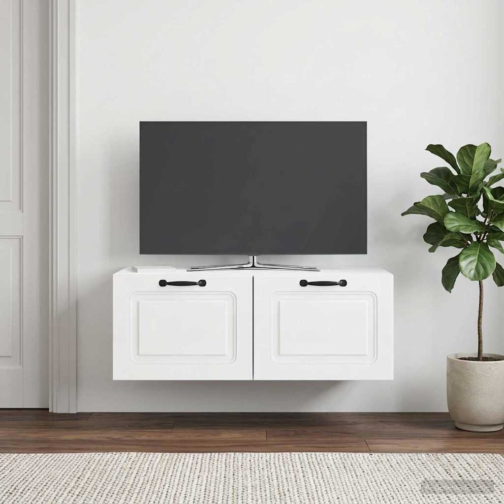 Sienas TV skapis, īpaši spīdīgs, balts 78,5 x 41 x 30 cm