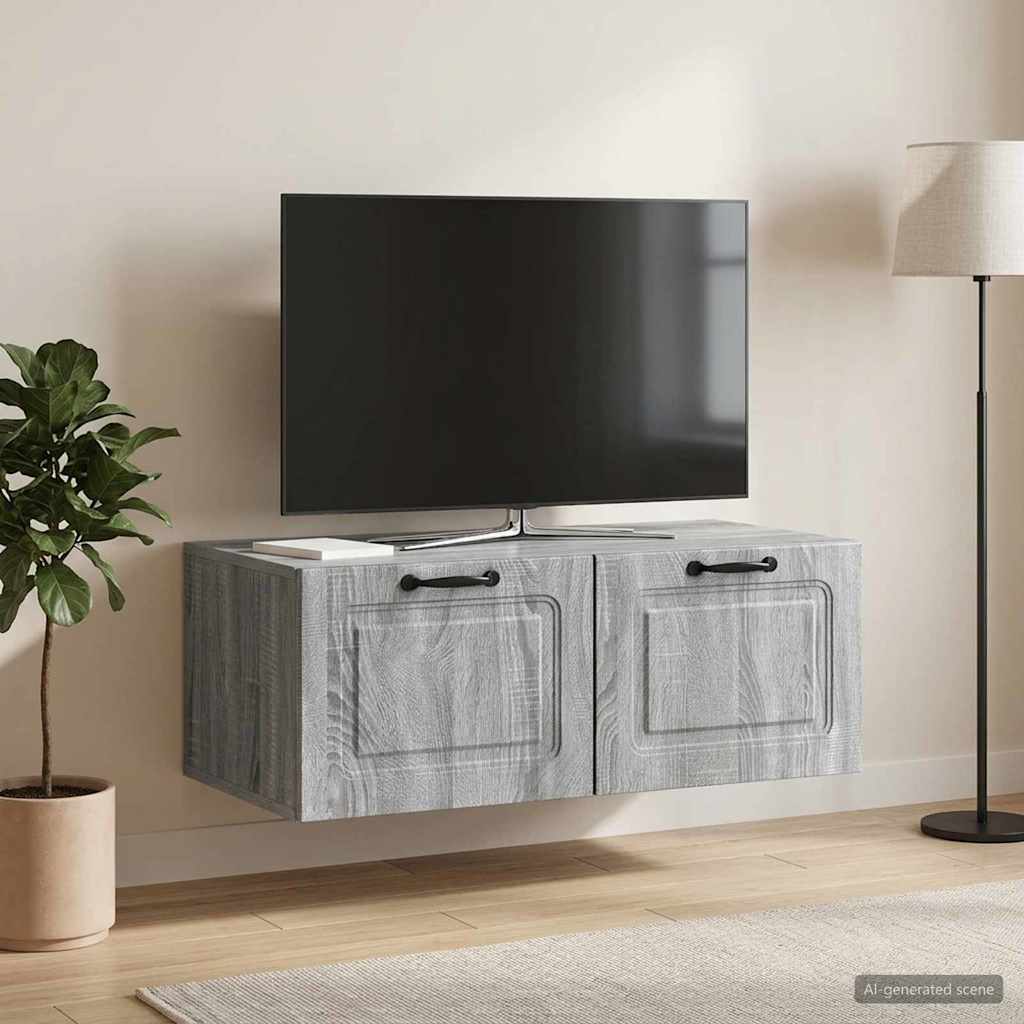 Sieninė TV spintelė Pilka sonoma ąžuolo 78,5 x 41 x 30 cm