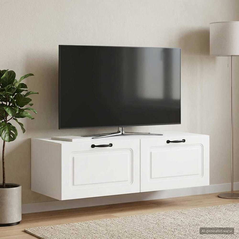 Sieninė TV spintelė Balta 98 x 41 x 30 cm Apdirbta mediena