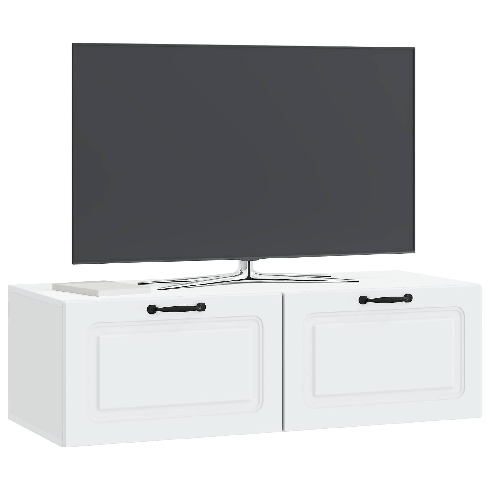 Sieninė TV spintelė Balta 98 x 41 x 30 cm Apdirbta mediena