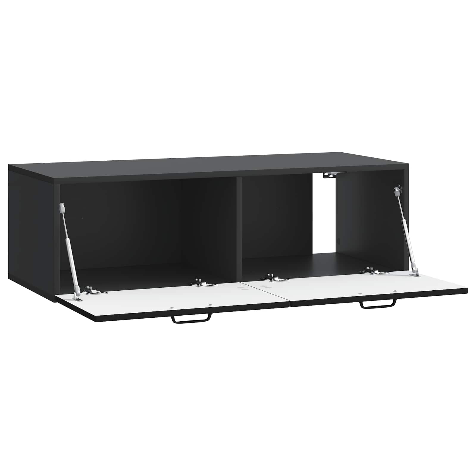 Sienas TV skapītis melns 98 x 41 x 30 cm apstrādāta koksne