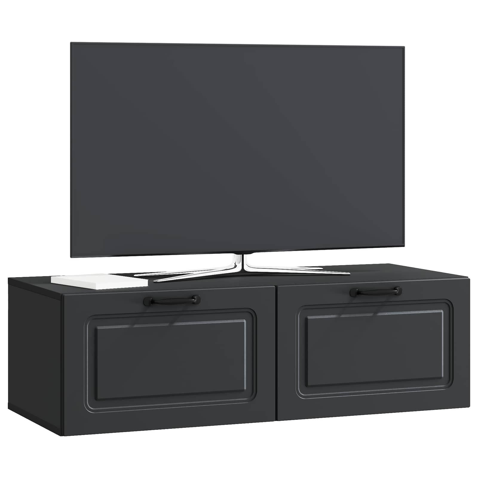 Sienas TV skapītis melns 98 x 41 x 30 cm apstrādāta koksne