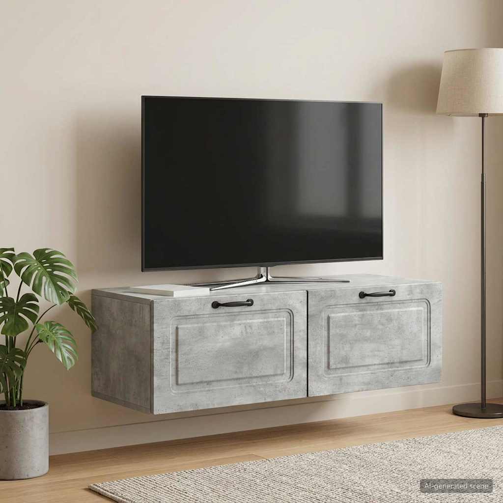Sieninė TV spintelė Betono pilka 98 x 41 x 30 cm