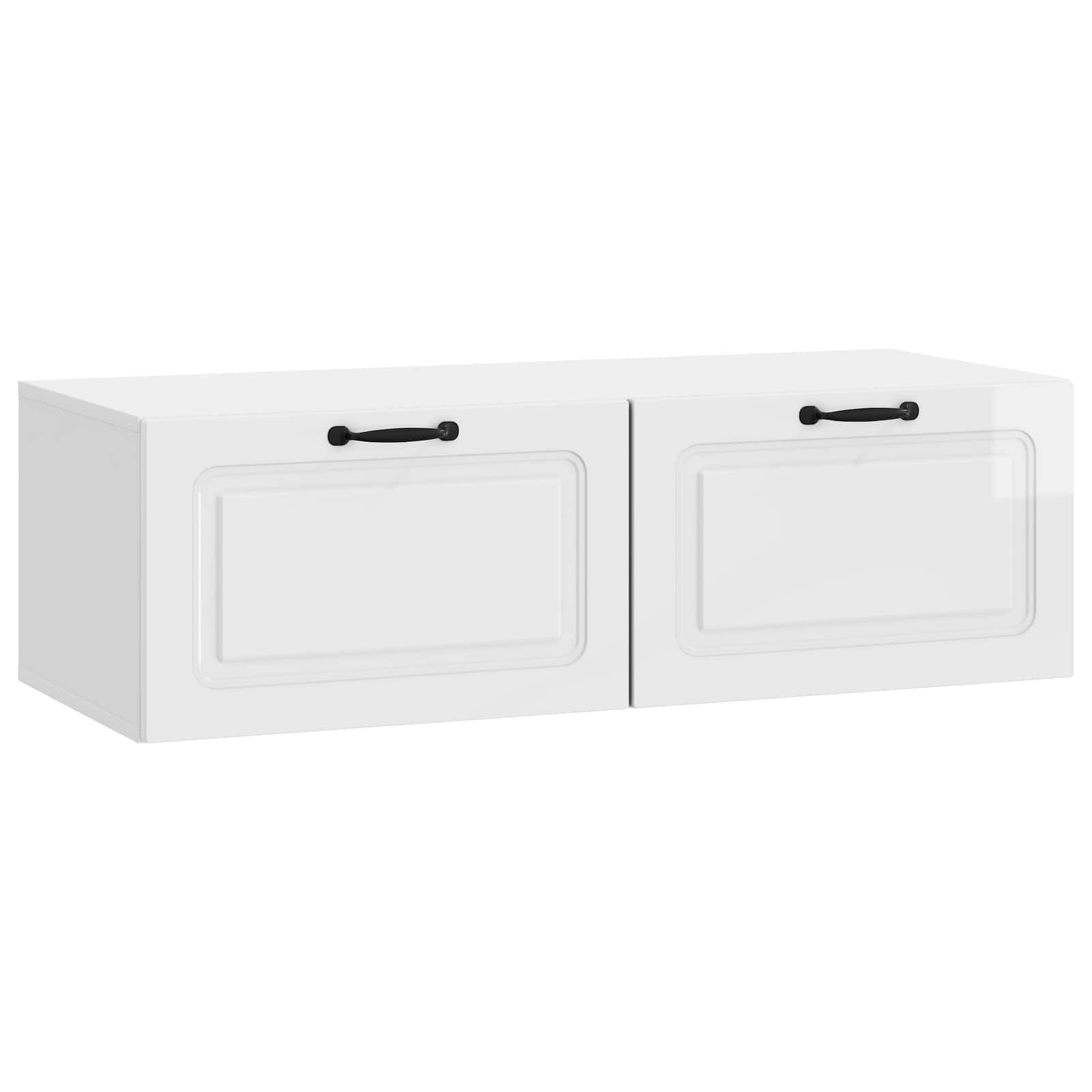 Sieninė TV spintelė Itin blizgi balta 98 x 41 x 30 cm
