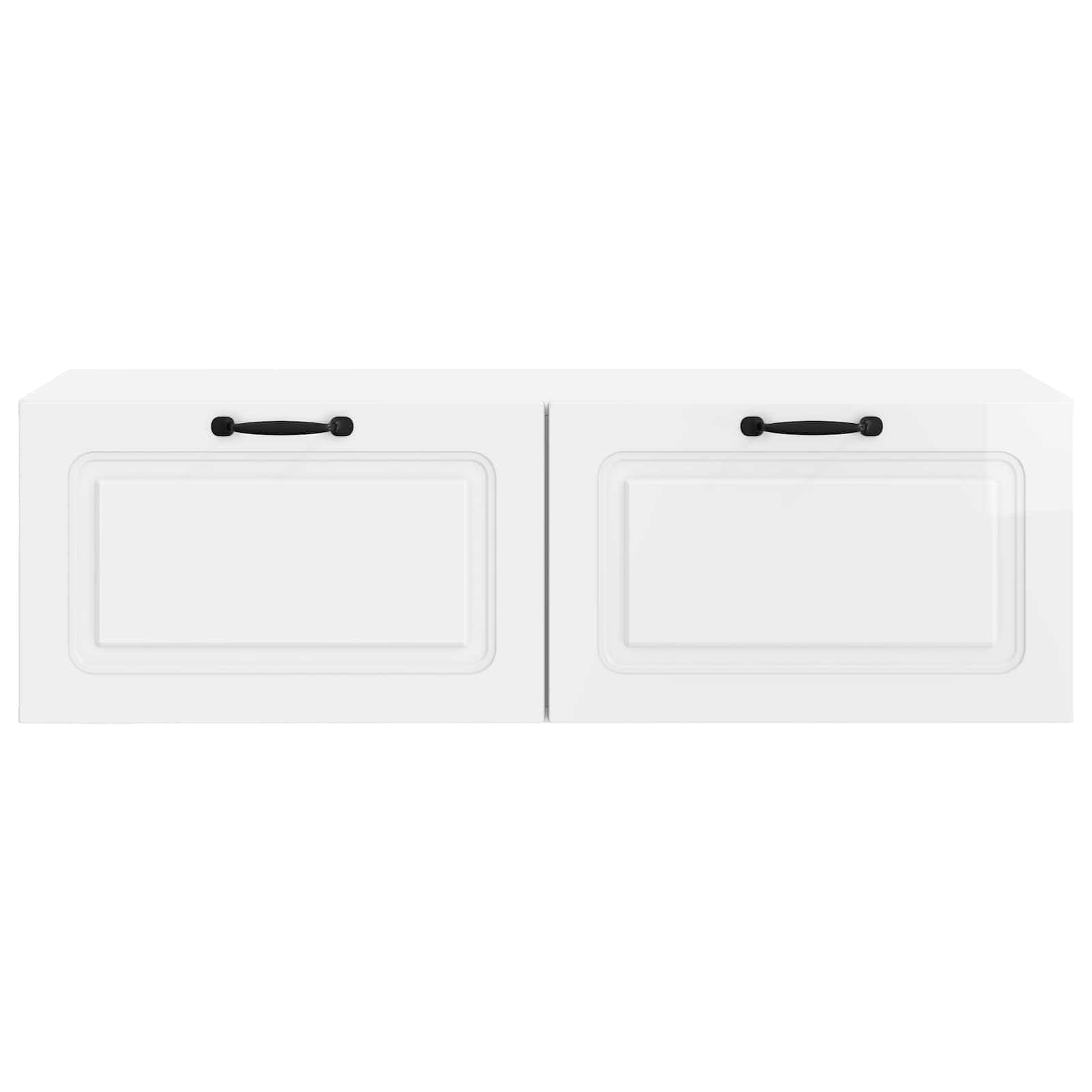 Sieninė TV spintelė Itin blizgi balta 98 x 41 x 30 cm
