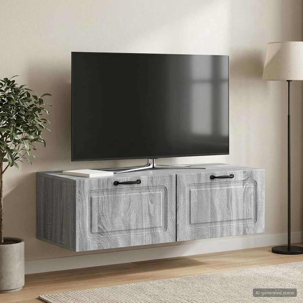 Sieninė TV spintelė Pilka sonoma ąžuolo 98 x 41 x 30 cm